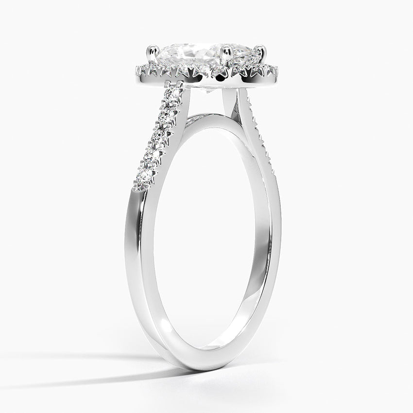 Odessa Halo Diamond Ring (1/5 ct. tw.) Platinum Oval Engagement Ring