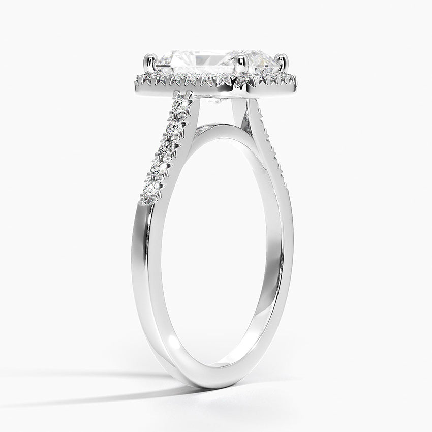Odessa Halo Diamond Ring (1/5 ct. tw.) Platinum Radiant Engagement Ring