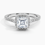 Odessa Halo Diamond Ring (1/5 ct. tw.) Platinum Asscher Engagement Ring