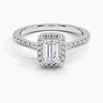 Odessa Halo Diamond Ring (1/5 ct. tw.) Platinum Emerald Engagement Ring