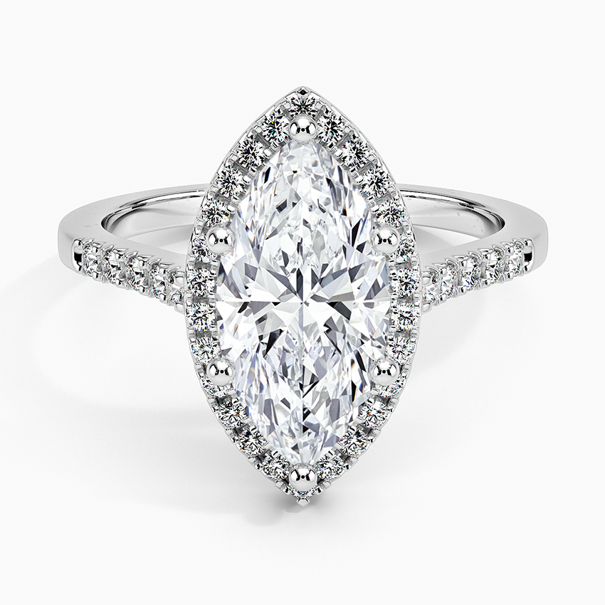 Odessa Halo Diamond Ring (1/5 ct. tw.) Platinum Marquise Engagement Ring