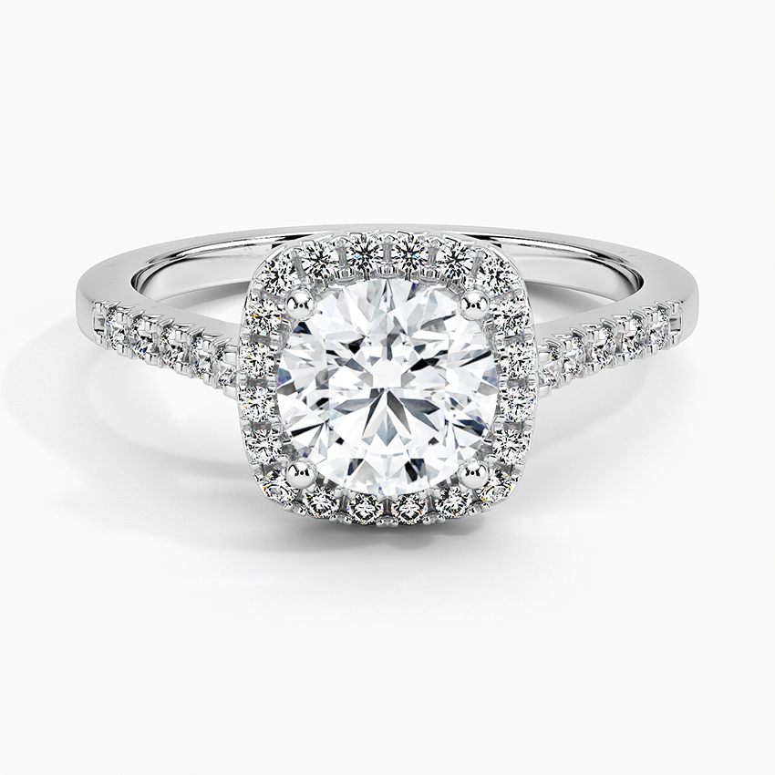 Odessa Halo Diamond Ring (1/5 ct. tw.) Platinum Round Engagement Ring