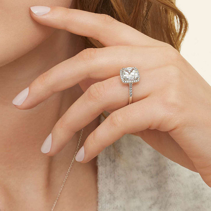 Odessa Halo Diamond Ring (1/5 ct. tw.) Platinum Engagement Ring
