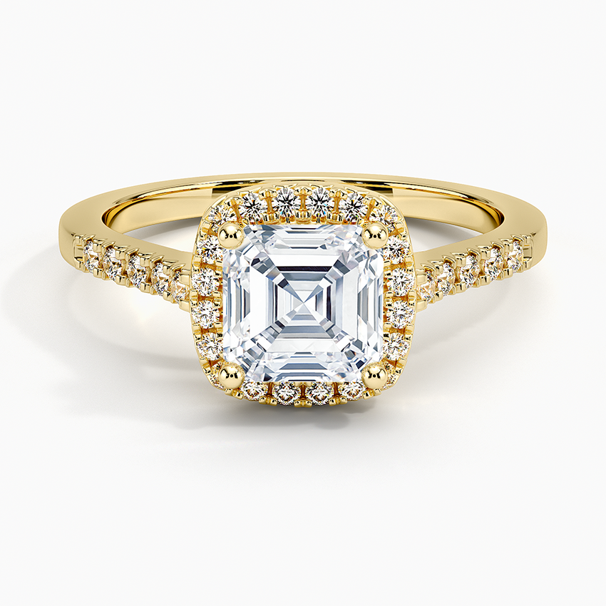 Odessa Halo Diamond Ring (1/5 ct. tw.) Yellow Gold 18k Asscher Engagement Ring