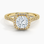 Odessa Halo Diamond Ring (1/5 ct. tw.) Yellow Gold 18k Cushion Engagement Ring