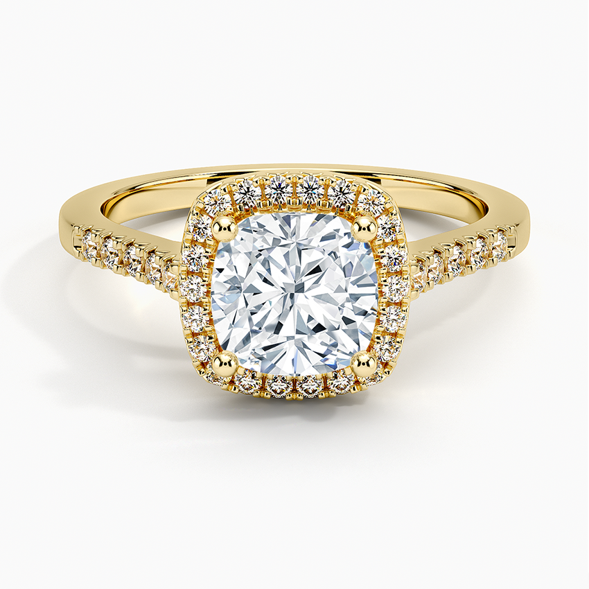 Odessa Halo Diamond Ring (1/5 ct. tw.) Yellow Gold 18k Cushion Engagement Ring