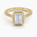Odessa Halo Diamond Ring (1/5 ct. tw.) Yellow Gold 18k Emerald Engagement Ring