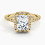 Odessa Halo Diamond Ring (1/5 ct. tw.) Yellow Gold 18k Radiant Engagement Ring