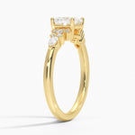 Rosette Diamond Ring Yellow Gold 18k Asscher Engagement Ring