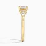 Rosette Diamond Ring Yellow Gold 18k Asscher Engagement Ring