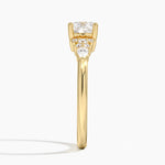 Rosette Diamond Ring Yellow Gold 18k Cushion Engagement Ring