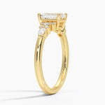 Rosette Diamond Ring Yellow Gold 18k Emerald Engagement Ring