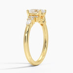 Rosette Diamond Ring Yellow Gold 18k Oval Engagement Ring