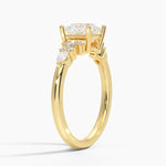 Rosette Diamond Ring Yellow Gold 18k Princess Engagement Ring