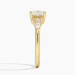 Rosette Diamond Ring Yellow Gold 18k Princess Engagement Ring