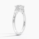 Rosette Diamond Ring Platinum Round Engagement Ring