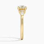 Rosette Diamond Ring Yellow Gold 18k Round Engagement Ring