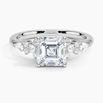 Rosette Diamond Ring Platinum Asscher Engagement Ring