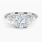 Rosette Diamond Ring Platinum Cushion Engagement Ring