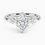 Rosette Diamond Ring Platinum Marquise Engagement Ring