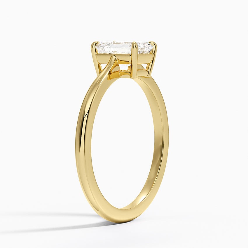 Elle Solitaire Ring Yellow Gold 18k Emerald Engagement Ring