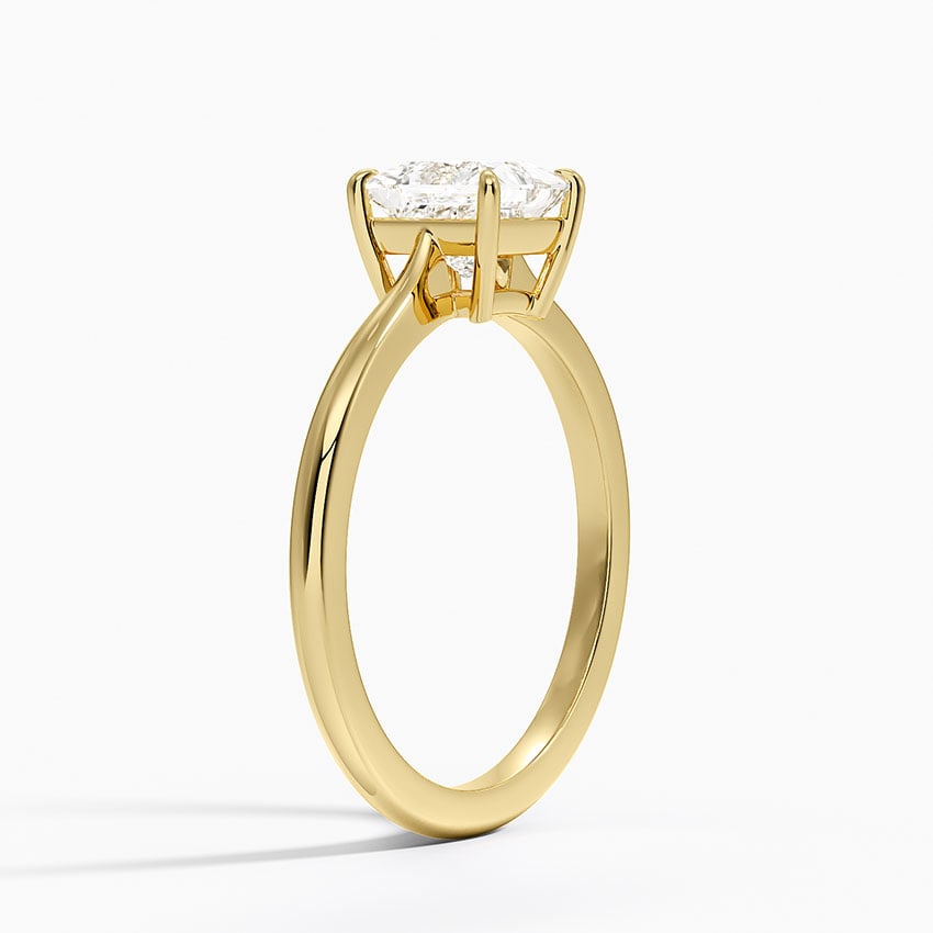 Elle Solitaire Ring Yellow Gold 18k Princess Engagement Ring