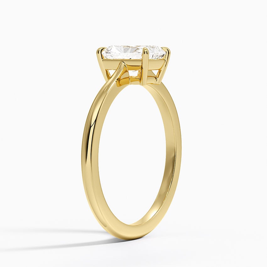 Elle Solitaire Ring Yellow Gold 18k Radiant Engagement Ring