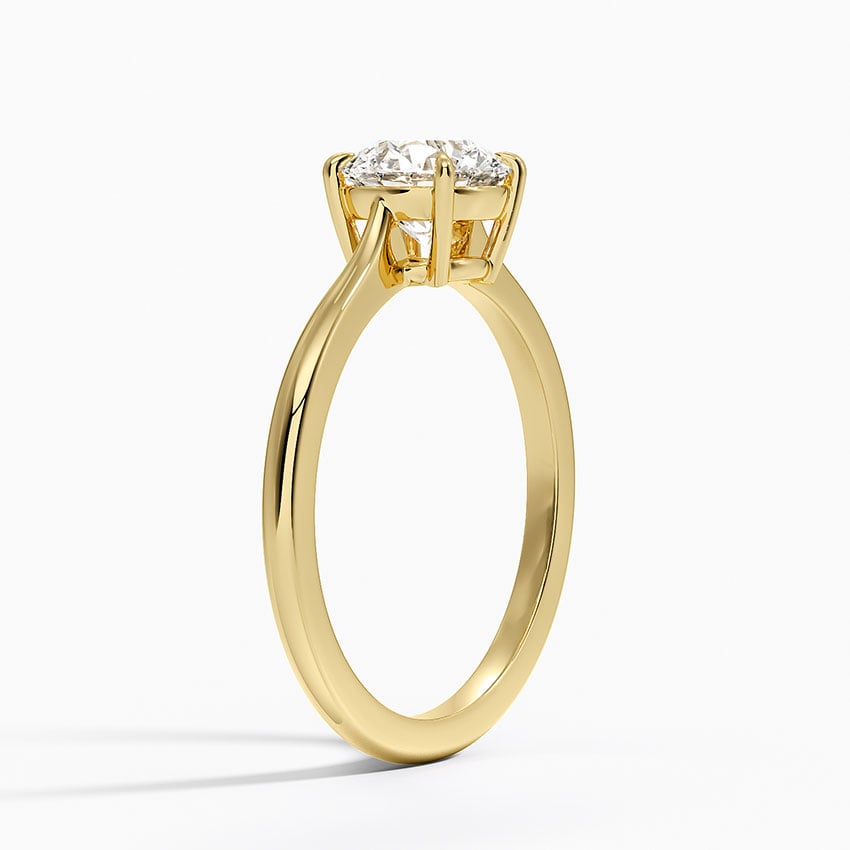 Elle Solitaire Ring Yellow Gold 18k Round Engagement Ring