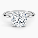 Elle Solitaire Ring Platinum Cushion Engagement Ring