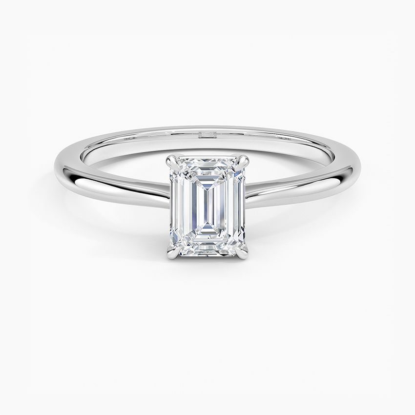 Elle Solitaire Ring Platinum Emerald Engagement Ring