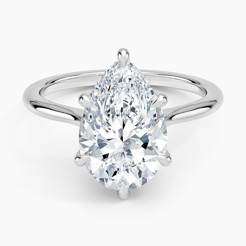 Elle Solitaire Ring Platinum Pear Engagement Ring