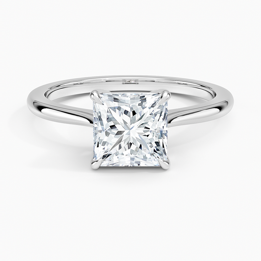 Elle Solitaire Ring Platinum Princess Engagement Ring