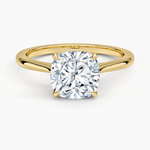 Elle Solitaire Ring Yellow Gold 18k Cushion Engagement Ring