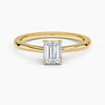 Elle Solitaire Ring Yellow Gold 18k Emerald Engagement Ring