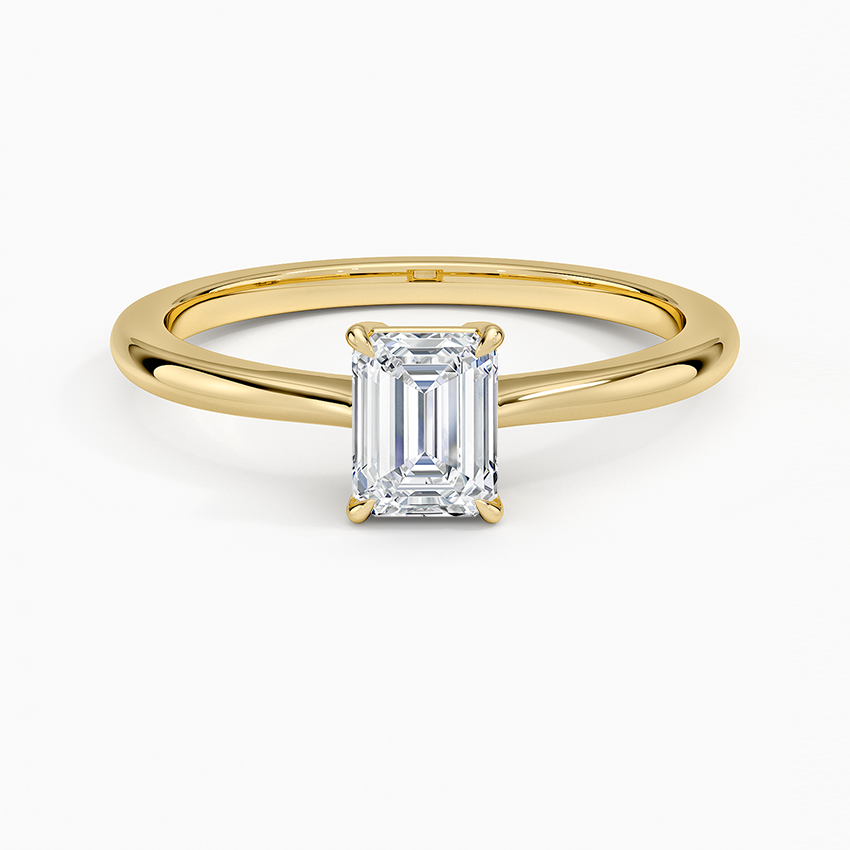 Elle Solitaire Ring Yellow Gold 18k Emerald Engagement Ring