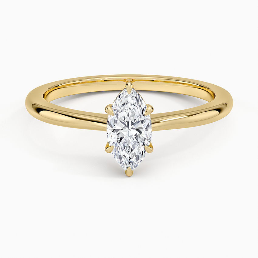 Elle Solitaire Ring Yellow Gold 18k Marquise Engagement Ring