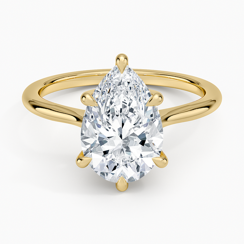 Elle Solitaire Ring Yellow Gold 18k Pear Engagement Ring