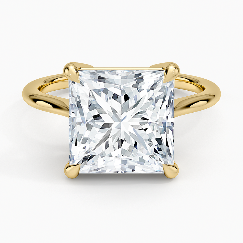 Elle Solitaire Ring Yellow Gold 18k Princess Engagement Ring