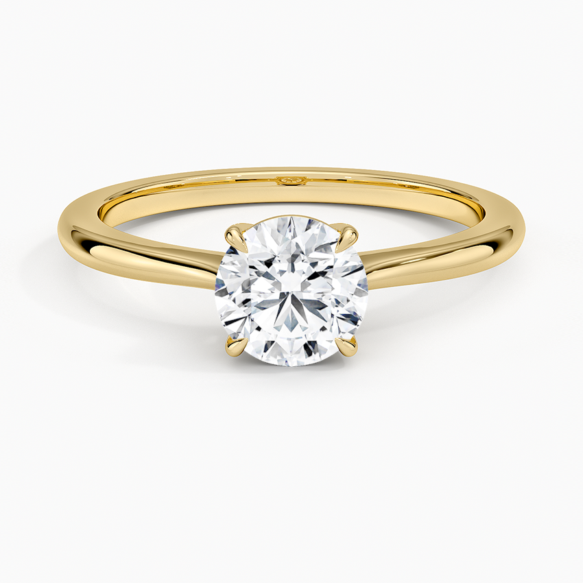 Elle Solitaire Ring Yellow Gold 18k Round Engagement Ring