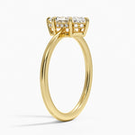 Elle Hidden Halo Diamond Ring Yellow Gold 18k Marquise Engagement Ring