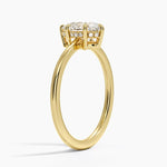 Elle Hidden Halo Diamond Ring Yellow Gold 18k Pear Engagement Ring