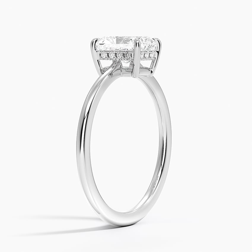 Elle Hidden Halo Diamond Ring Platinum Radiant Engagement Ring