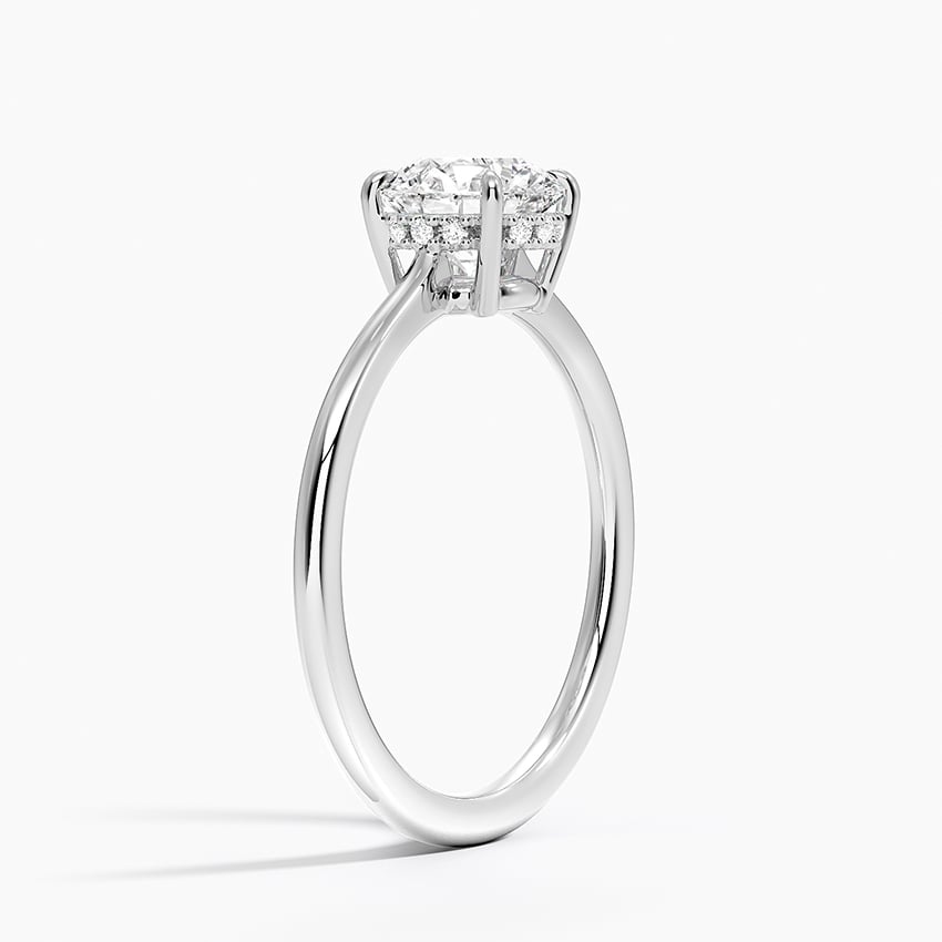 Elle Hidden Halo Diamond Ring Platinum Round Engagement Ring