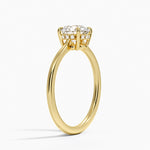 Elle Hidden Halo Diamond Ring Yellow Gold 18k Round Engagement Ring