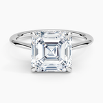 Elle Hidden Halo Diamond Ring Platinum Asscher Engagement Ring