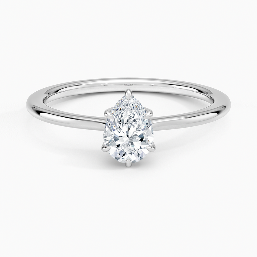 Elle Hidden Halo Diamond Ring Platinum Pear Engagement Ring