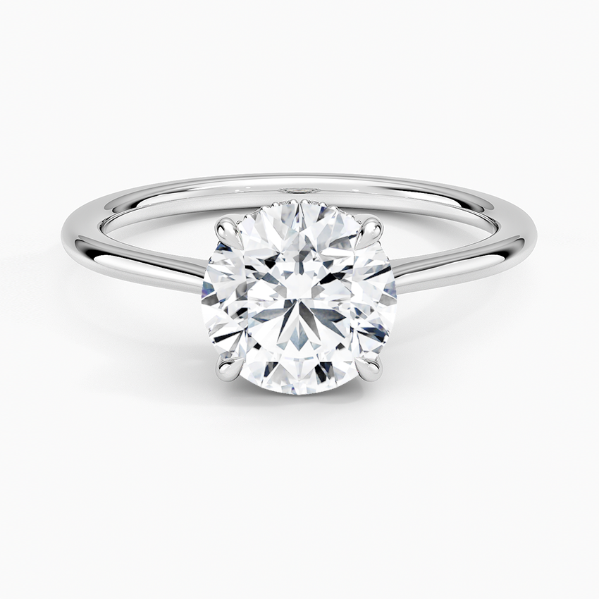 Elle Hidden Halo Diamond Ring Platinum Round Engagement Ring