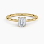 Elle Hidden Halo Diamond Ring Yellow Gold 18k Emerald Engagement Ring