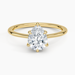 Elle Hidden Halo Diamond Ring Yellow Gold 18k Pear Engagement Ring