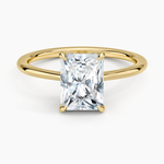 Elle Hidden Halo Diamond Ring Yellow Gold 18k Radiant Engagement Ring